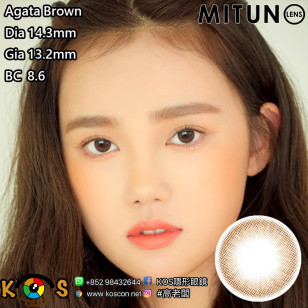 Mitunolens Agata Brownアガタブラウン 1年用 14.3mm